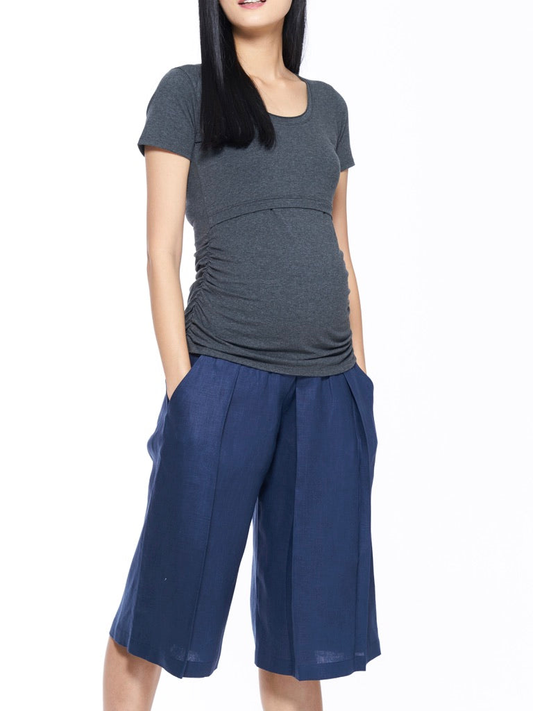 The Basic Maternity and Nursing Basic Tee in Heather Grey