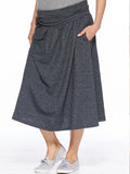Pocketed Midi Maternity Skirt