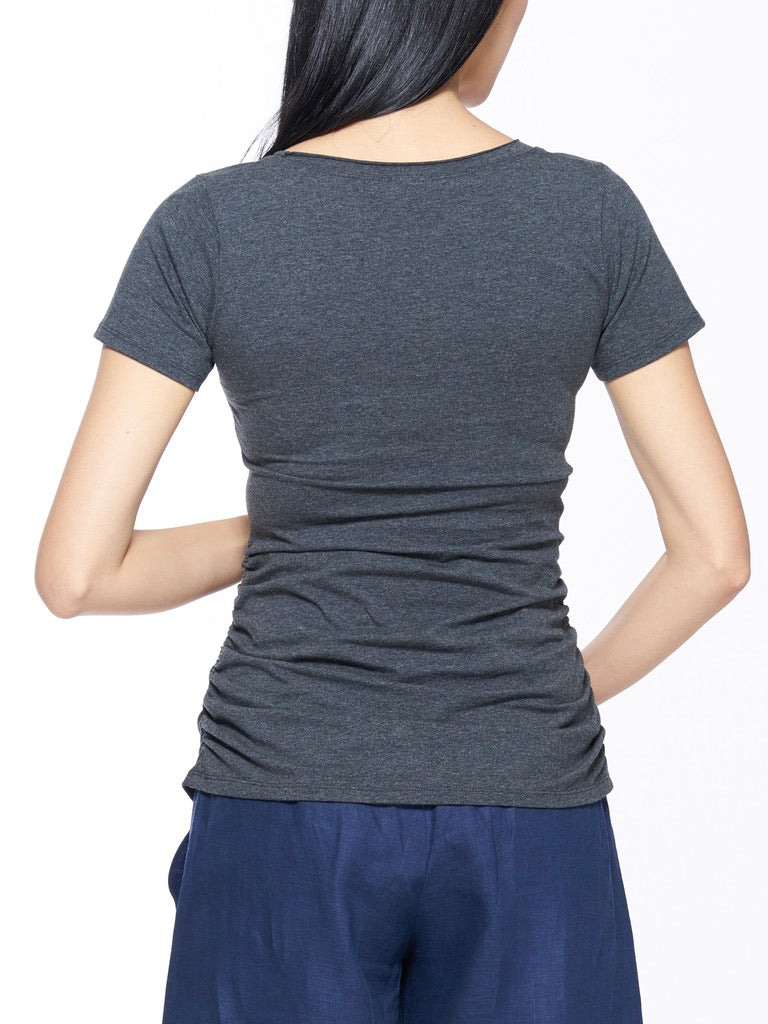 The Basic Maternity and Nursing Basic Tee in Heather Grey
