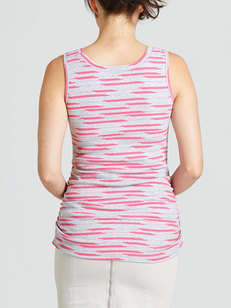 The Maternity and Nursing Basic Tank in Pink Stripes