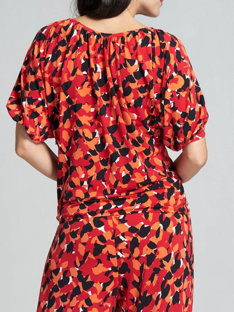 Gathered Split Sleeve Maternity and Nursing Blouse