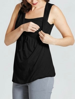 Eclipse Maternity and Nursing Blouse in Black