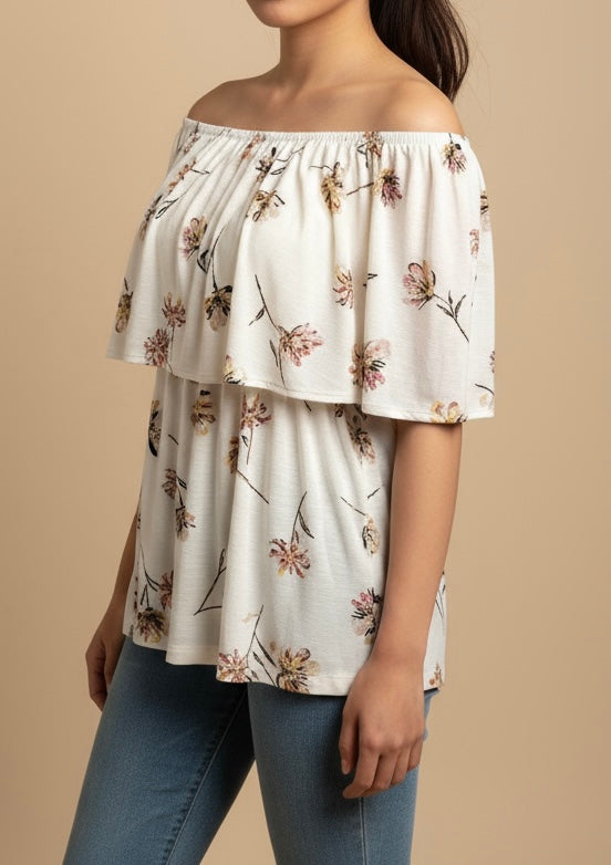 Magnolia Off Shoulder Maternity and Nursing Blouse