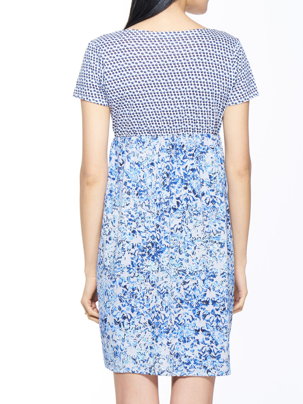 Short-sleeved Porcelain Mixed Print Nightie