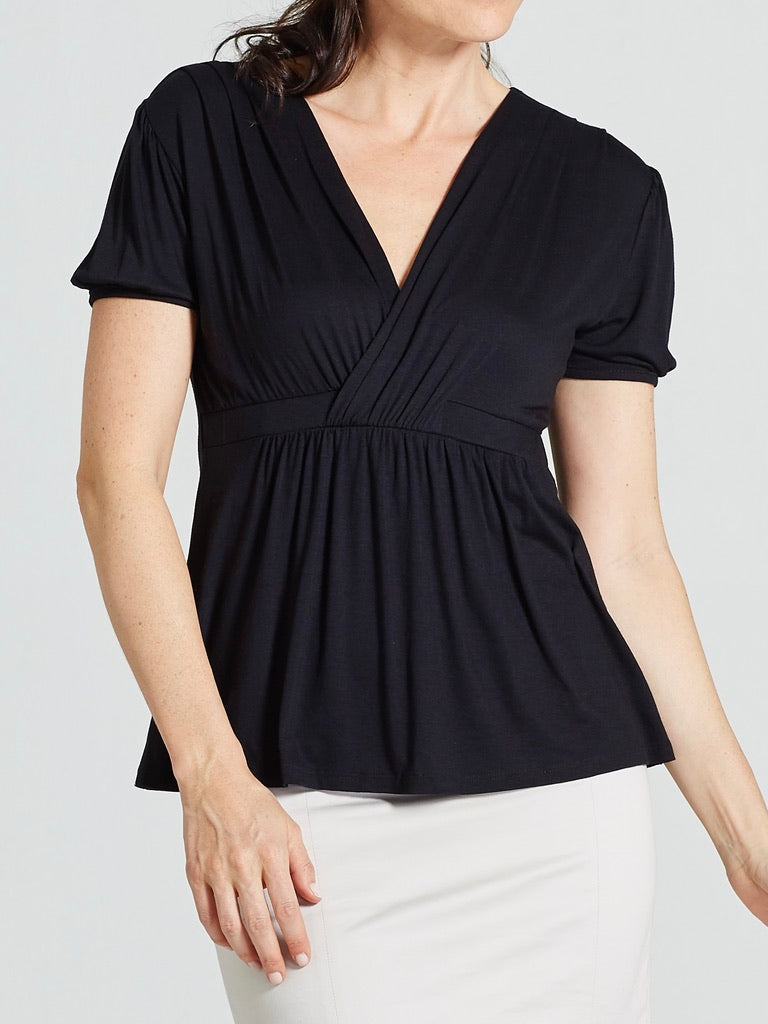Pleated Shoulder Maternity and Nursing Blouse