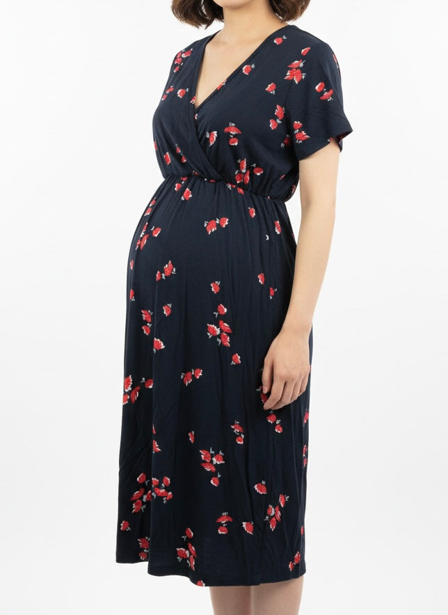 Short-sleeved Tulip Maternity and Nursing Nightie