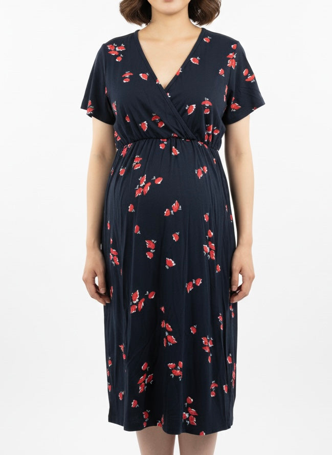 Short-sleeved Tulip Maternity and Nursing Nightie