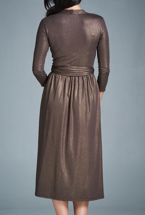 Bronze Theory Formal Wrap Dress